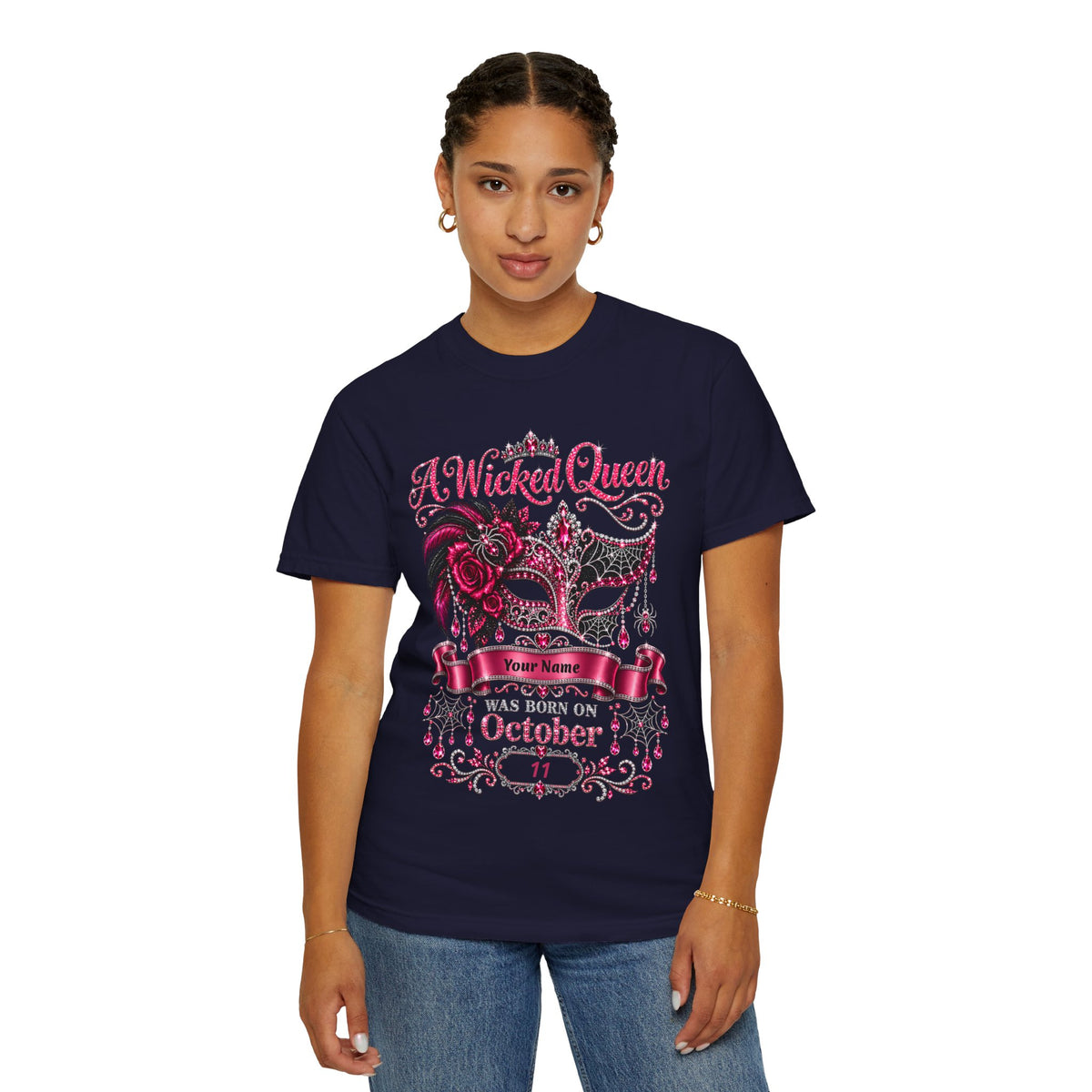 Personalized Wicked Queen October Birthday Comfort Colors Tee