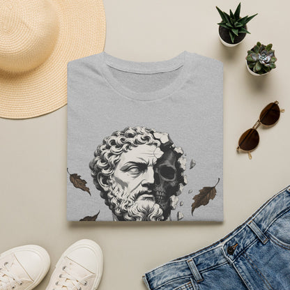Memento Mori Embrace The Fall Shirt – Stoic Skull Statue Autumn Tee