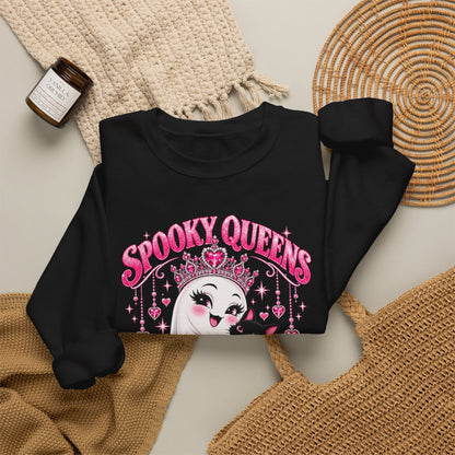 Spooky Queens Are Born in October Gildan 18000 Sweatshirt