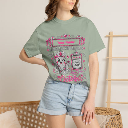 Personalized Spooky Cute Nurse October Birthday Comfort Colors Tee
