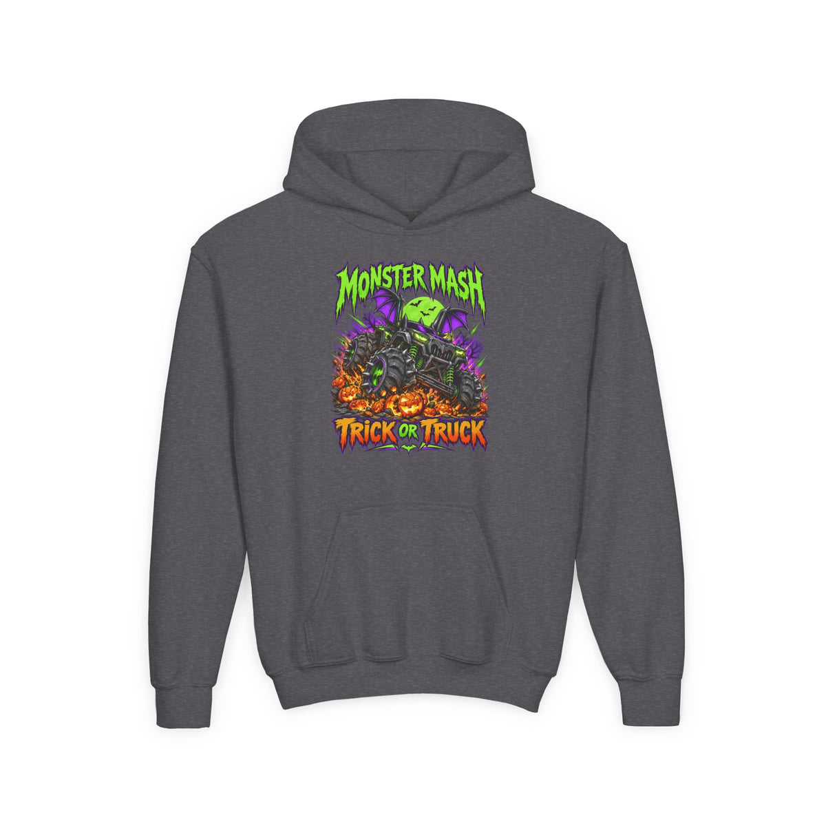 Monster Mash Trick or Truck Youth Halloween Hoodie