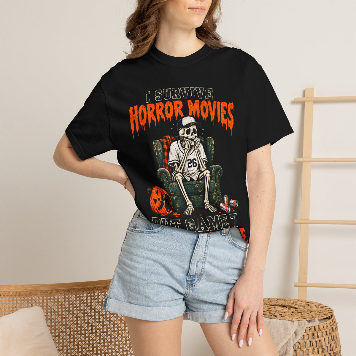 Horror Movies Game 7 Baseball Comfort Colors T-Shirt