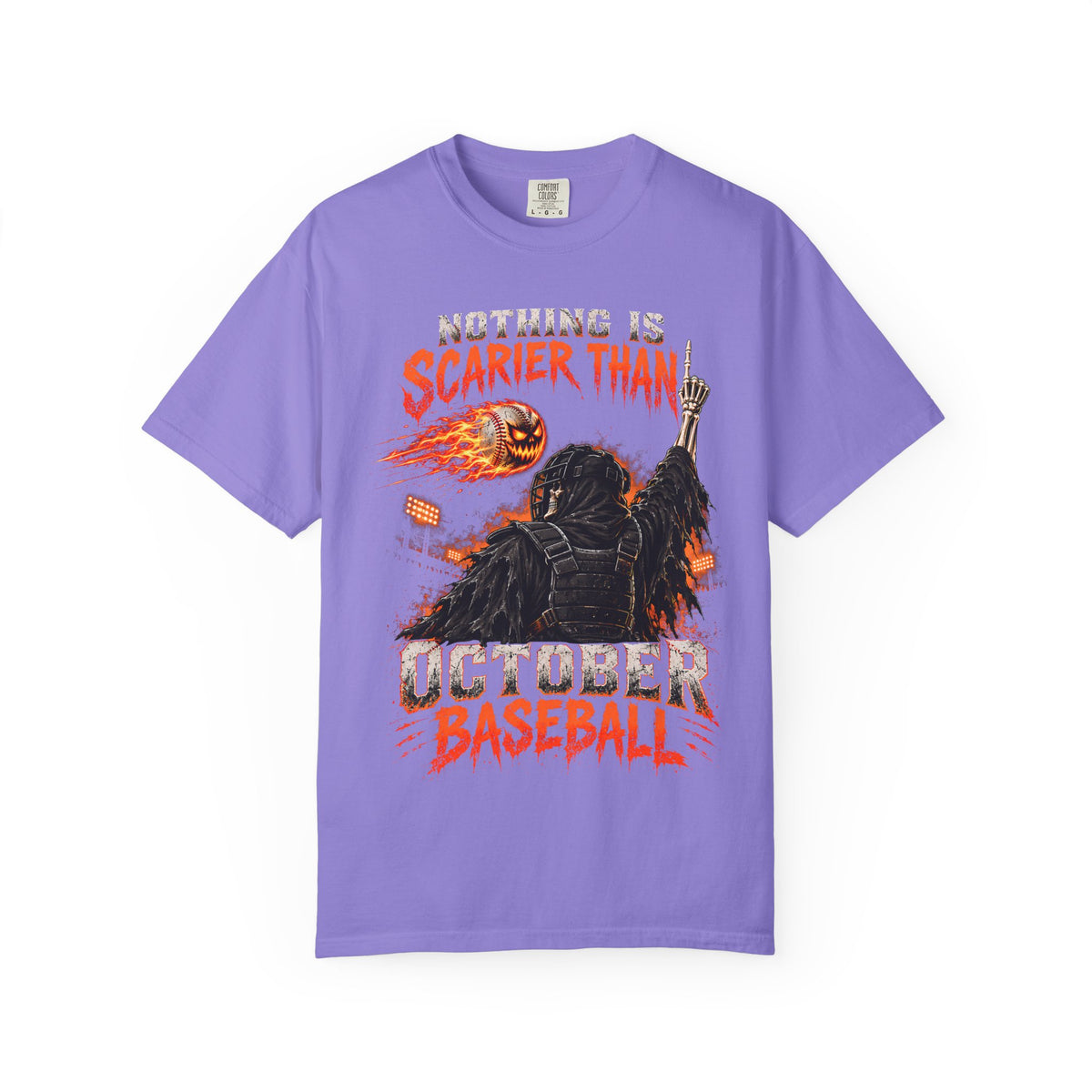 October Baseball Halloween Comfort Colors Graphic T-Shirt