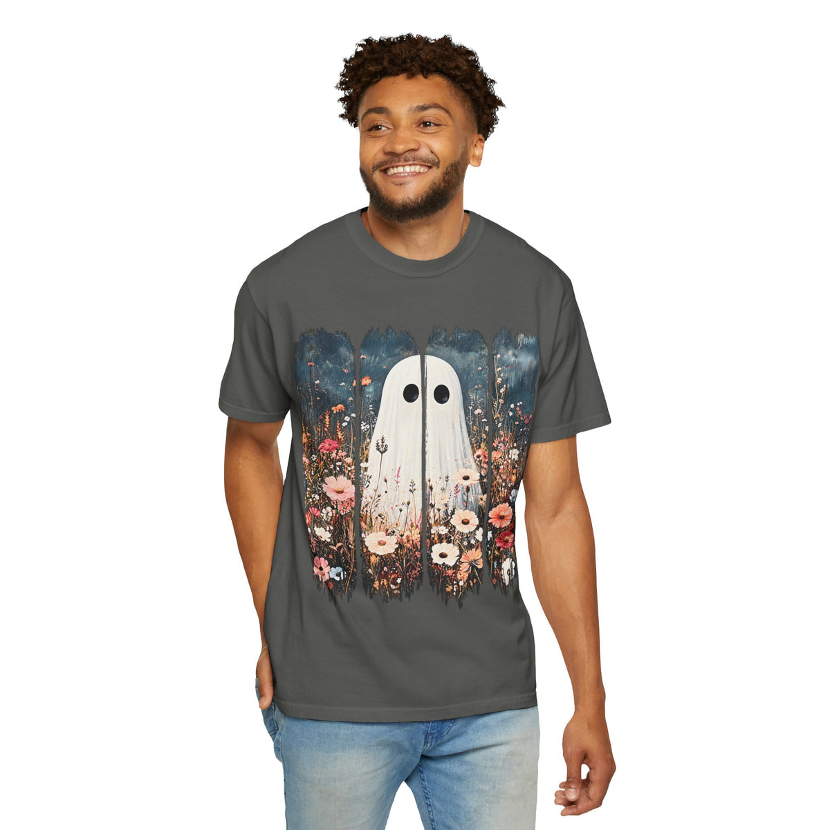 Floral Ghost Wildflower Halloween Comfort Colors T-Shirt