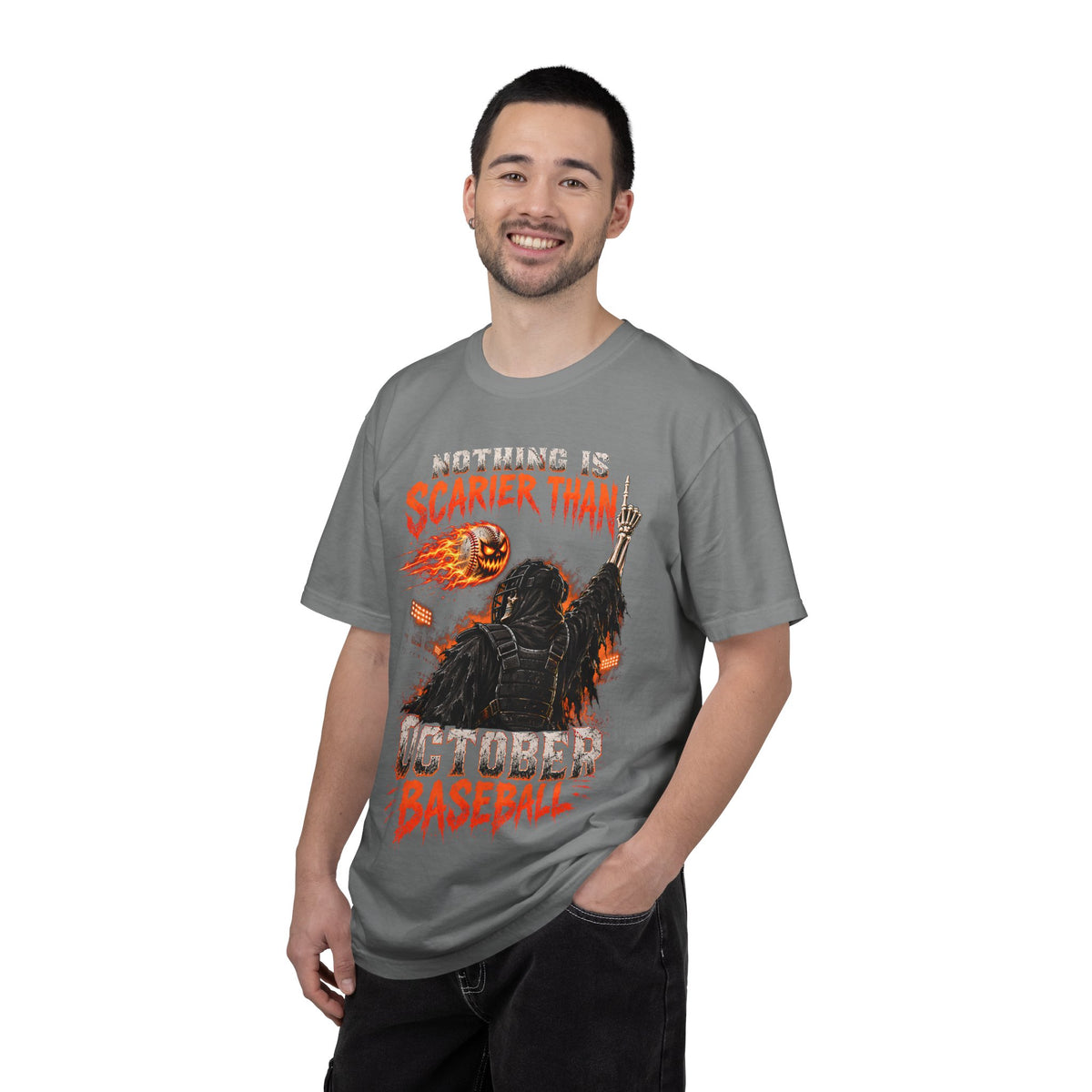 October Baseball Halloween Comfort Colors Graphic T-Shirt