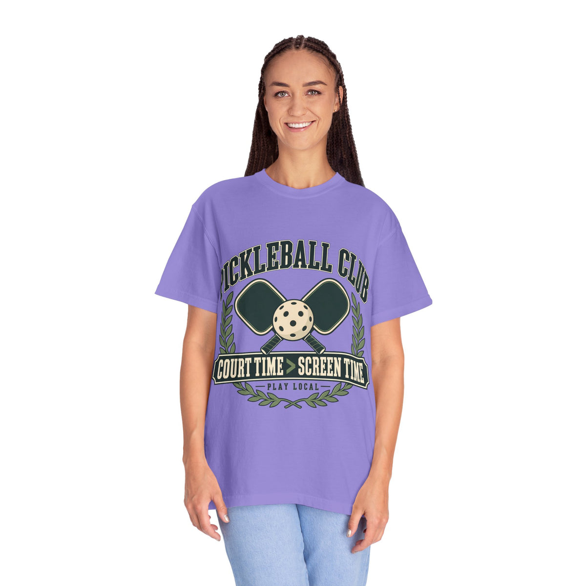 Pickleball Club Court Time Over Screen Time Comfort Colors Tee