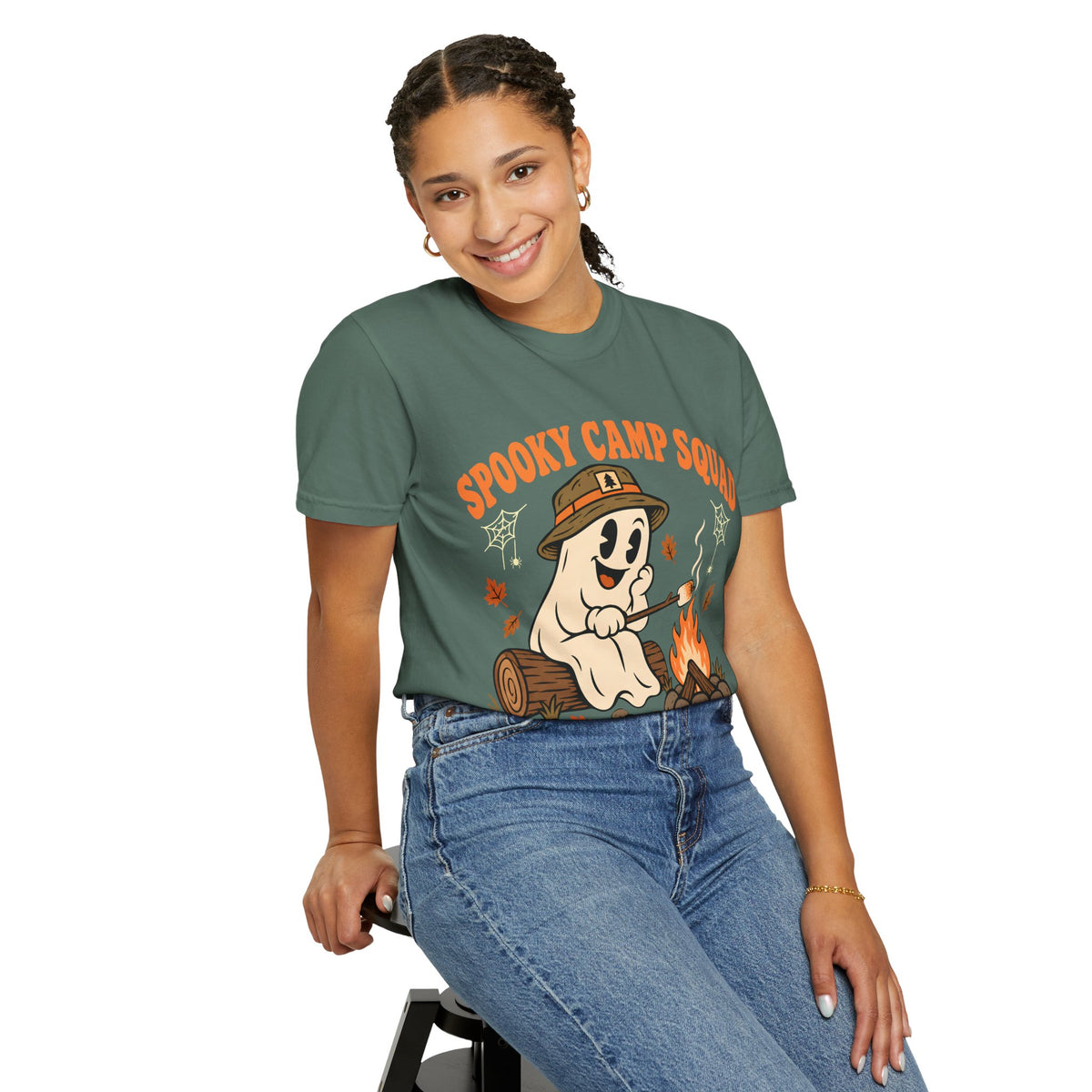 Spooky Camp Squad Campfires & Cobwebs Comfort Colors Tee