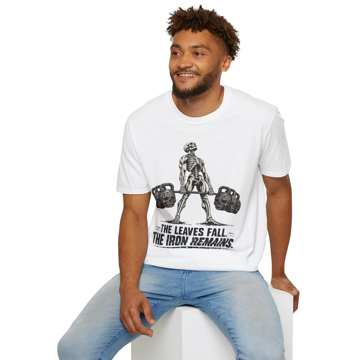 The Leaves Fall The Iron Remains Shirt – Skeleton Deadlift Gym Fall Tee