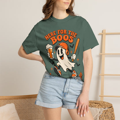 Here for the Boos Baseball Halloween Comfort Colors Tee