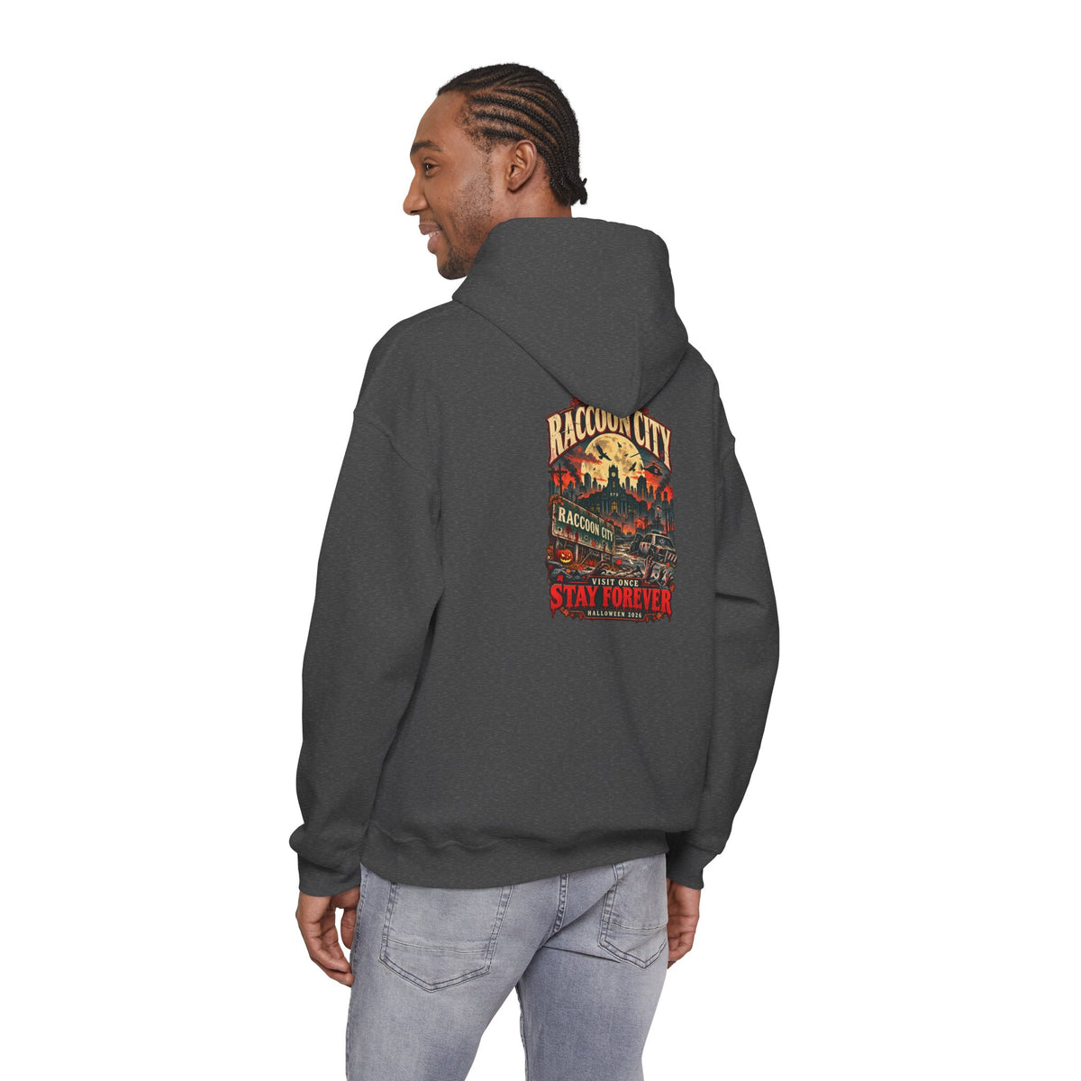 Welcome to Raccoon City Halloween 2026 Gildan 18500 Hoodie