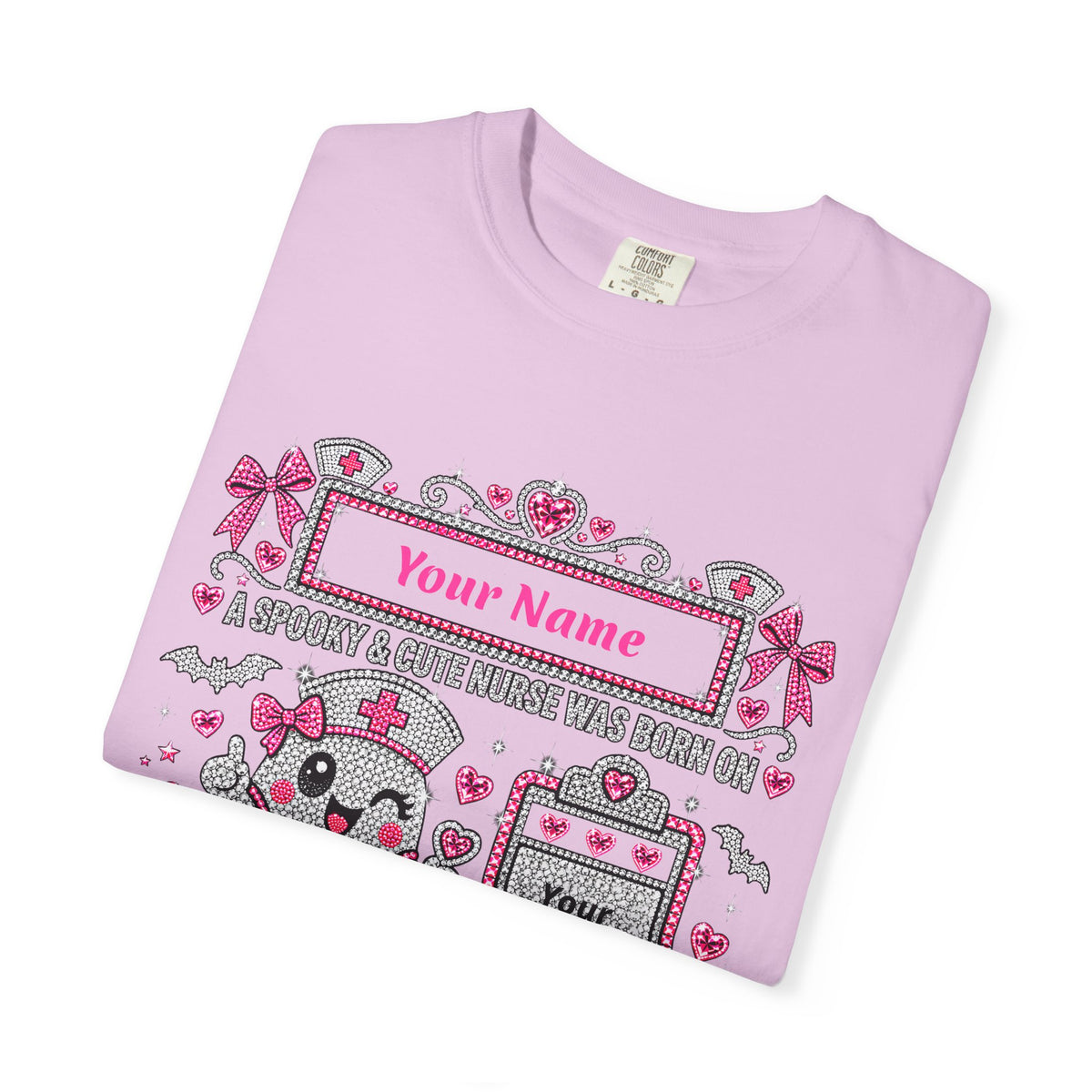 Personalized Spooky Cute Nurse October Birthday Comfort Colors Tee