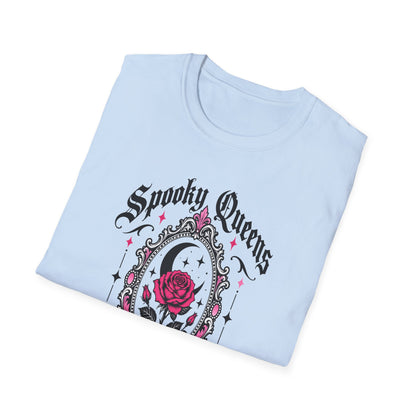 Spooky Queens Are Born In October Shirt – Gothic Rose Halloween Birthday Tee