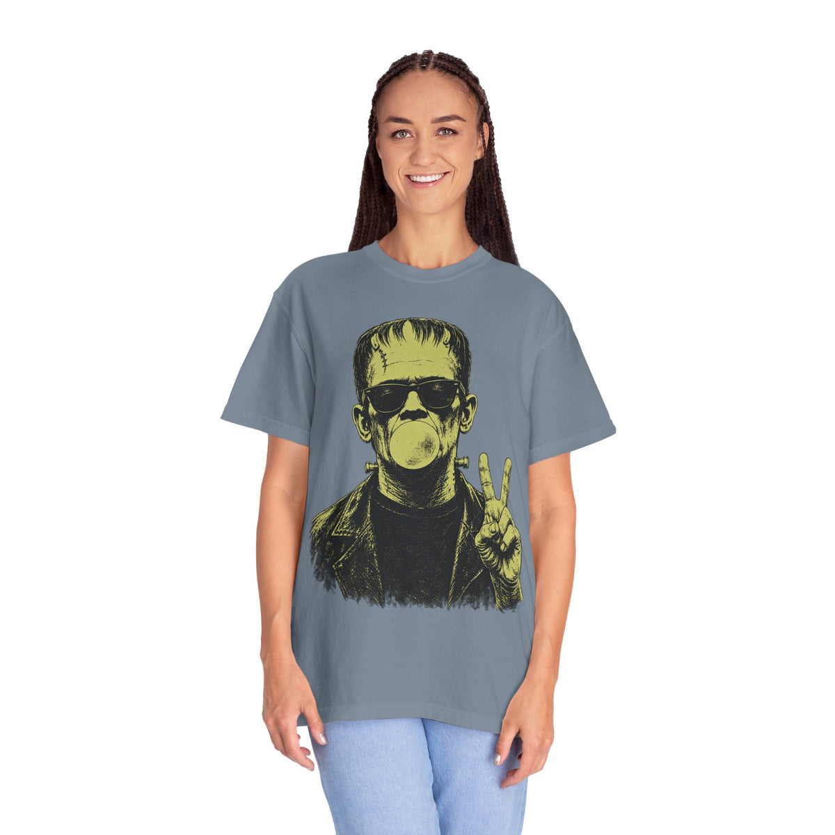 Frankenstein Bubblegum Peace Sign Comfort Colors T-Shirt