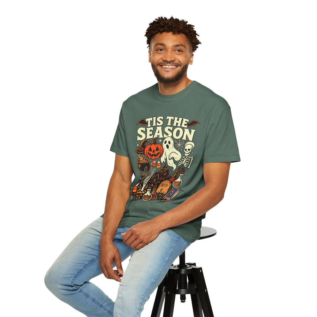 Tis the Season Spooky Halloween Comfort Colors Graphic Tee