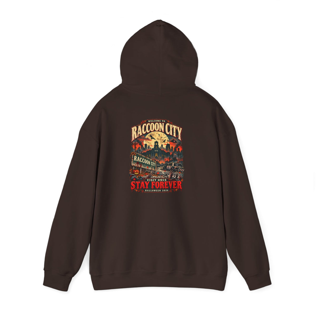 Welcome to Raccoon City Halloween 2026 Gildan 18500 Hoodie