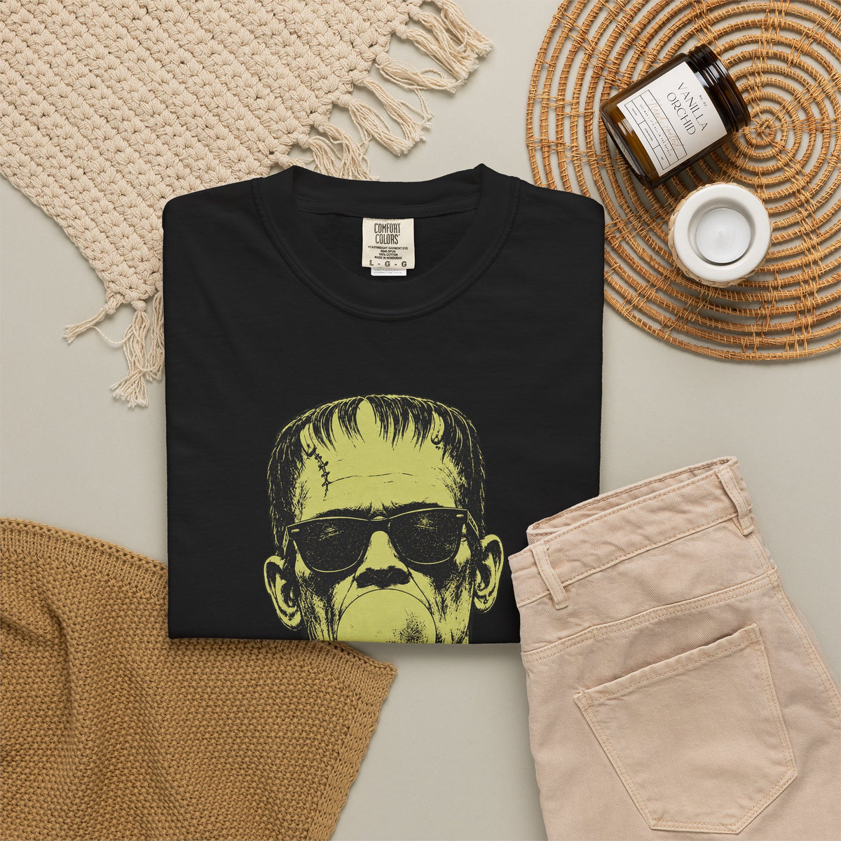 Frankenstein Bubblegum Peace Sign Comfort Colors T-Shirt
