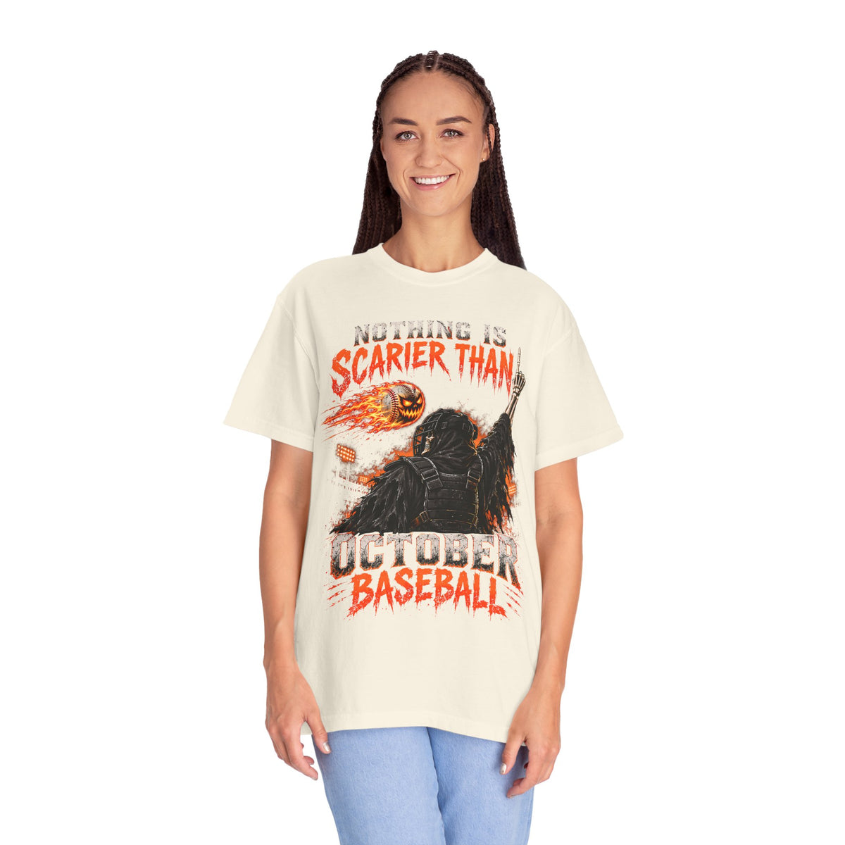 October Baseball Halloween Comfort Colors Graphic T-Shirt