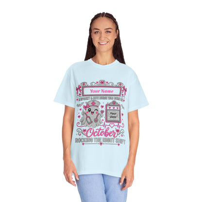 Personalized Spooky Cute Nurse October Birthday Comfort Colors Tee