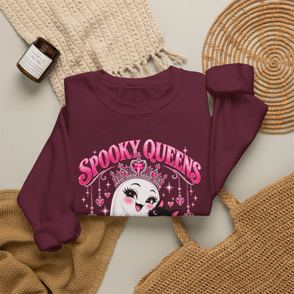 Spooky Queens Are Born in October Gildan 18000 Sweatshirt