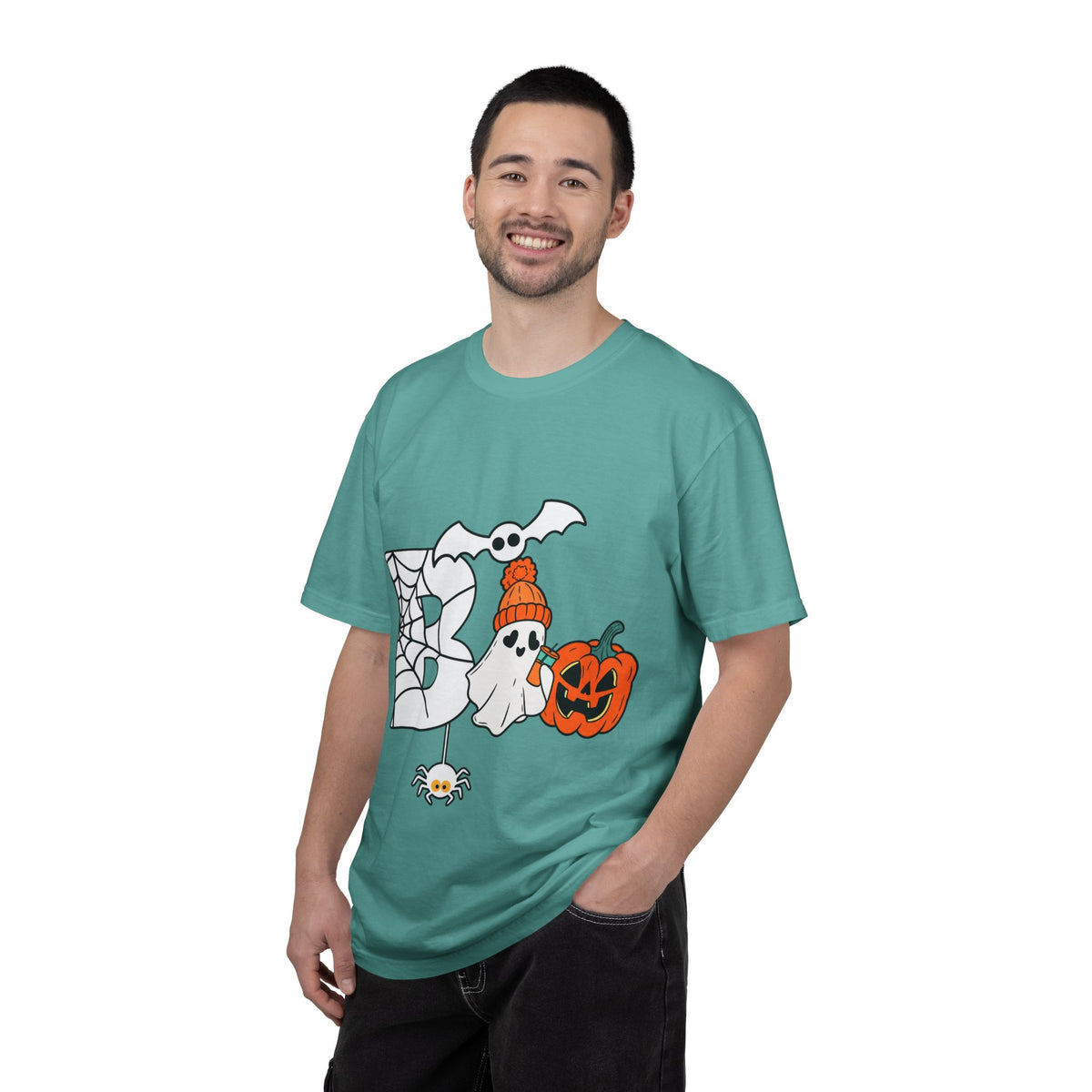 Cute Ghost Pumpkin Cozy Halloween Comfort Colors T-Shirt