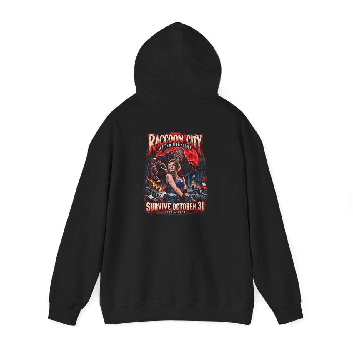 Raccoon City After Midnight Halloween Gildan 18500 Hoodie