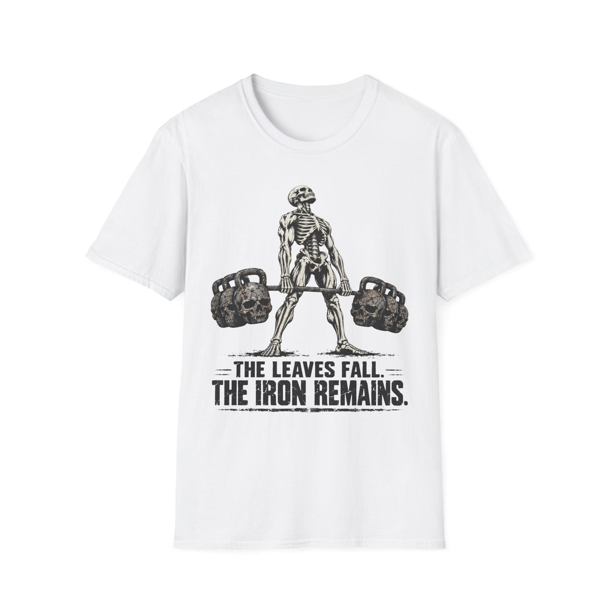 The Leaves Fall The Iron Remains Shirt – Skeleton Deadlift Gym Fall Tee