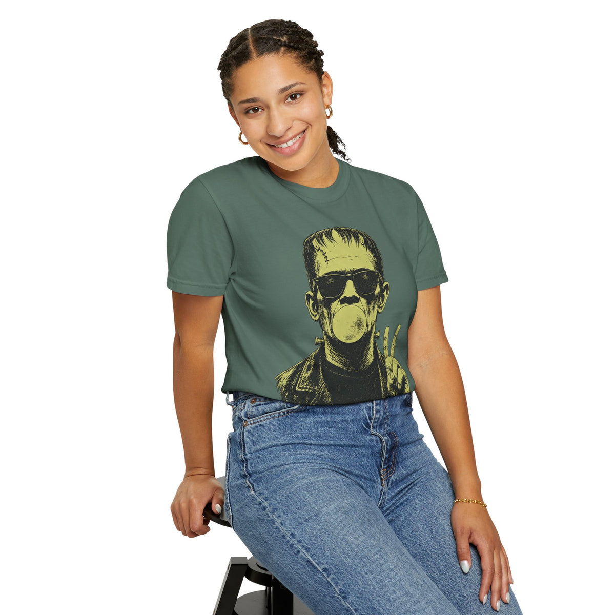 Frankenstein Bubblegum Peace Sign Comfort Colors T-Shirt