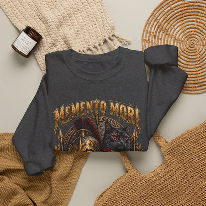 Memento Mori Nine Lives Spartan Cat Gildan 18000 Sweatshirt