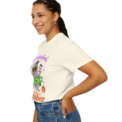 Personalized Spooky Queen October Birthday Comfort Colors Tee