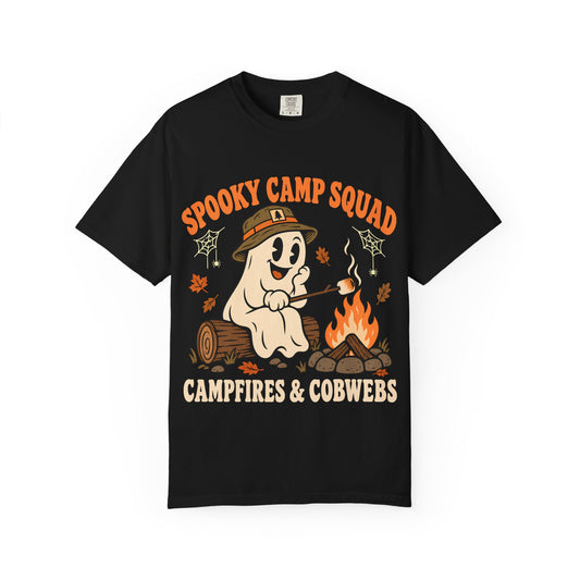 Spooky Camp Squad Campfires & Cobwebs Comfort Colors Tee