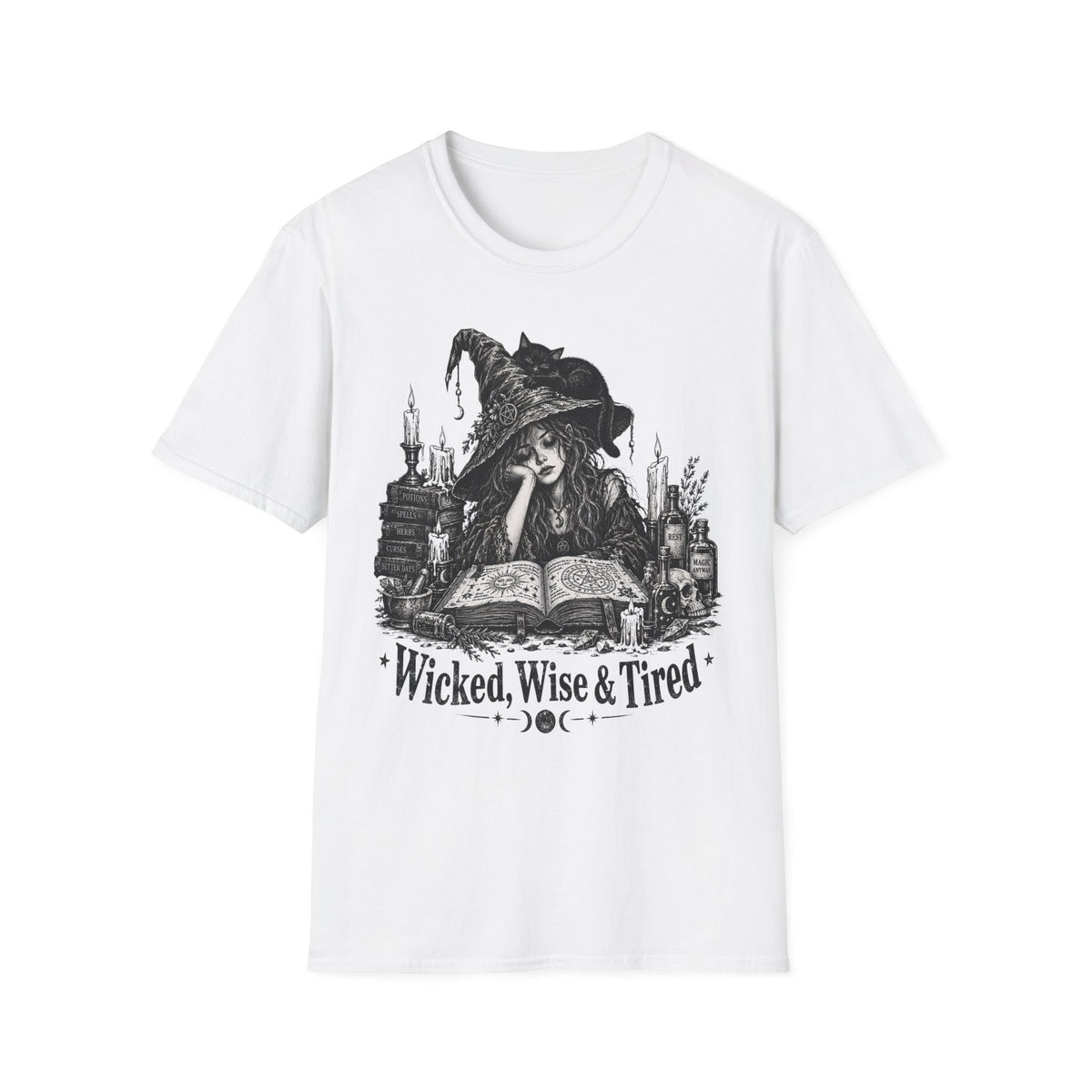 Wicked Wise & Tired Funny Exhausted Witch Mom T-Shirt