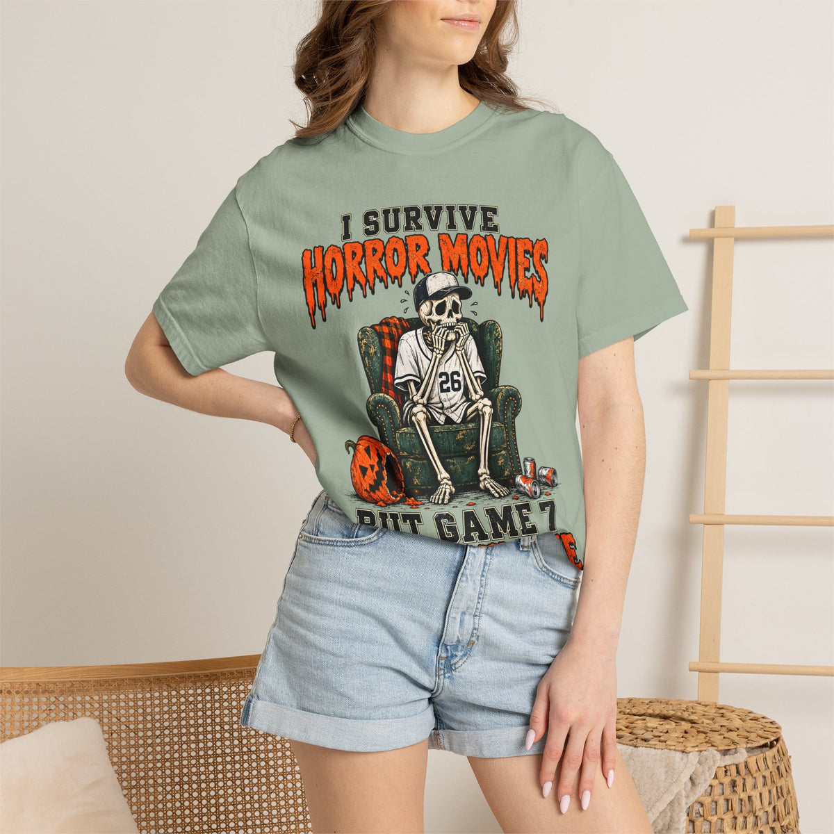 Horror Movies Game 7 Baseball Comfort Colors T-Shirt