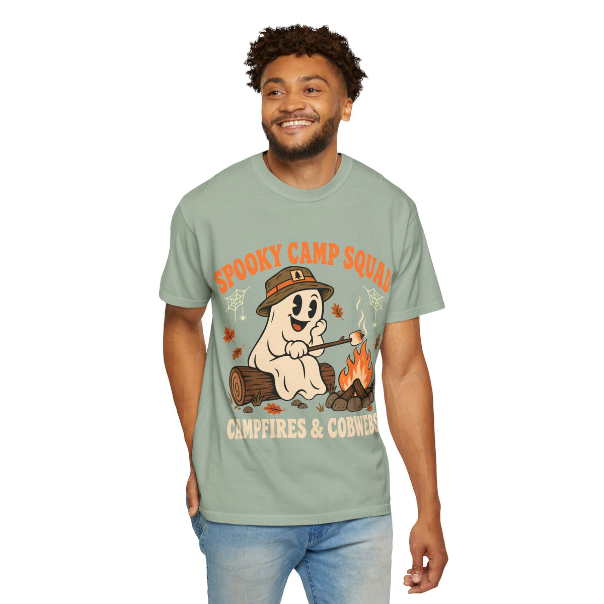 Spooky Camp Squad Campfires & Cobwebs Comfort Colors Tee