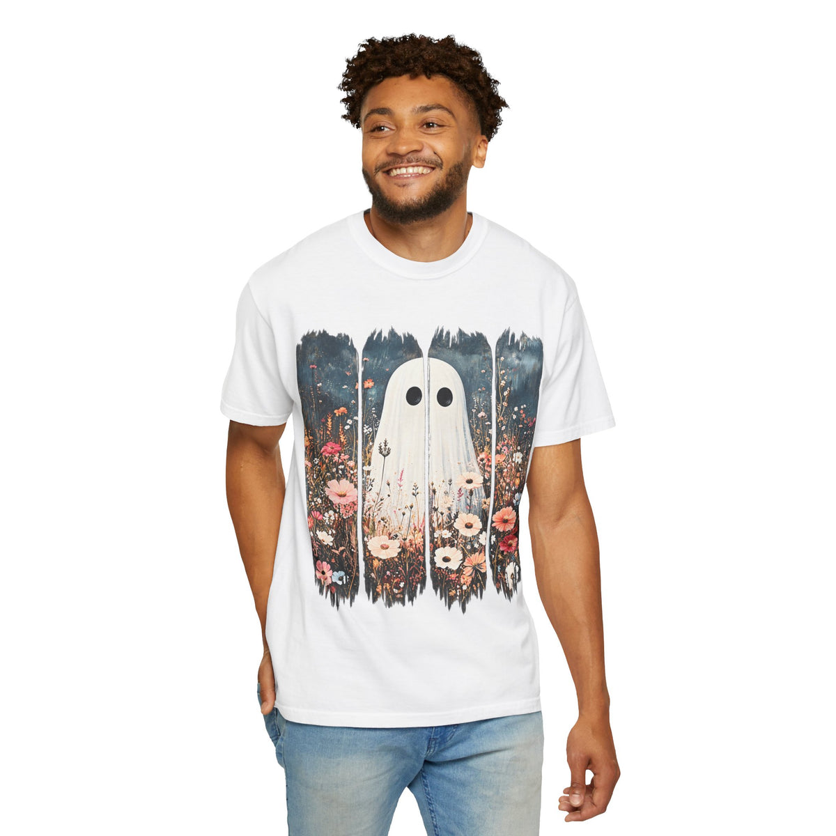 Floral Ghost Wildflower Halloween Comfort Colors T-Shirt