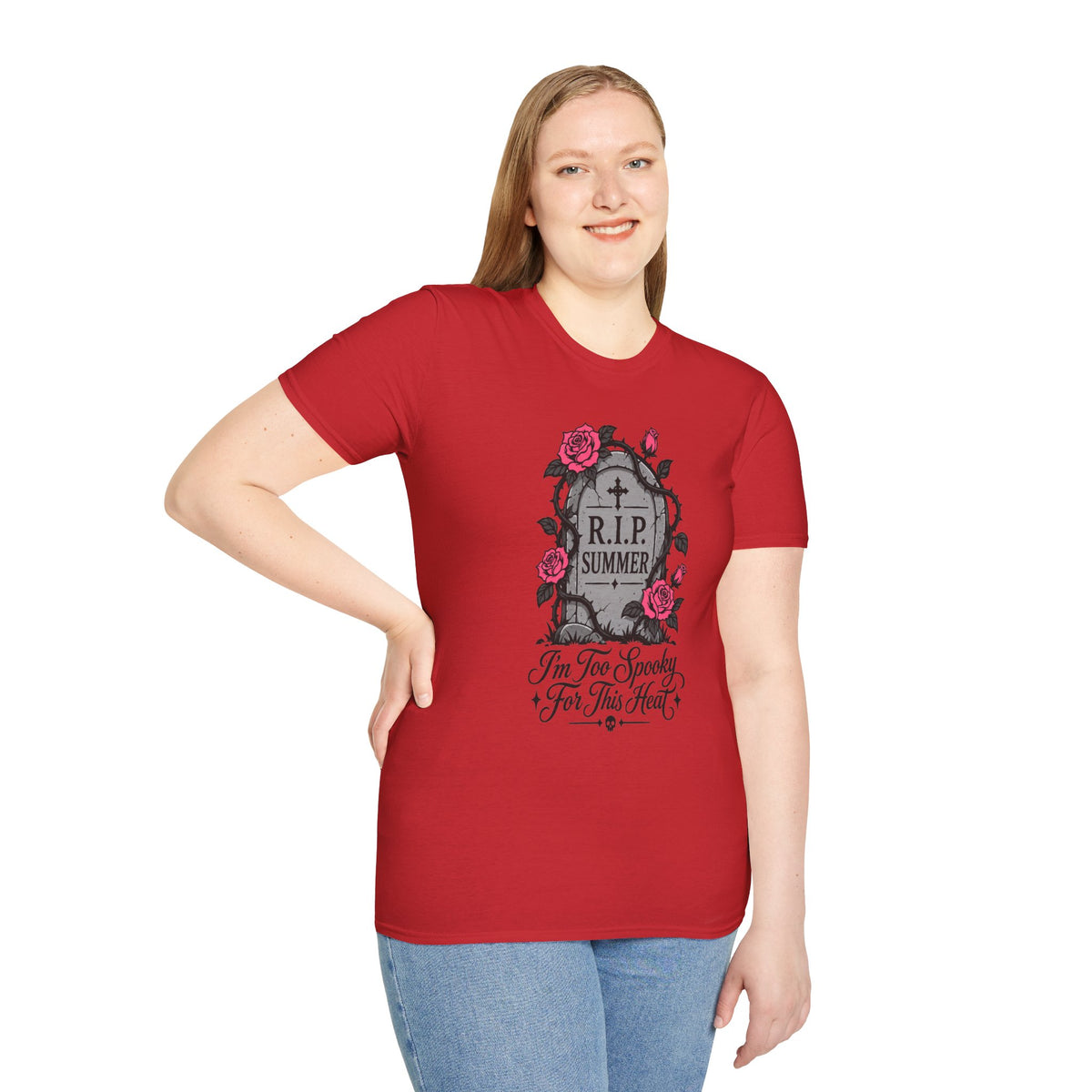 RIP Summer I'm Too Spooky For This Heat Shirt – Gothic Fall Halloween Tee