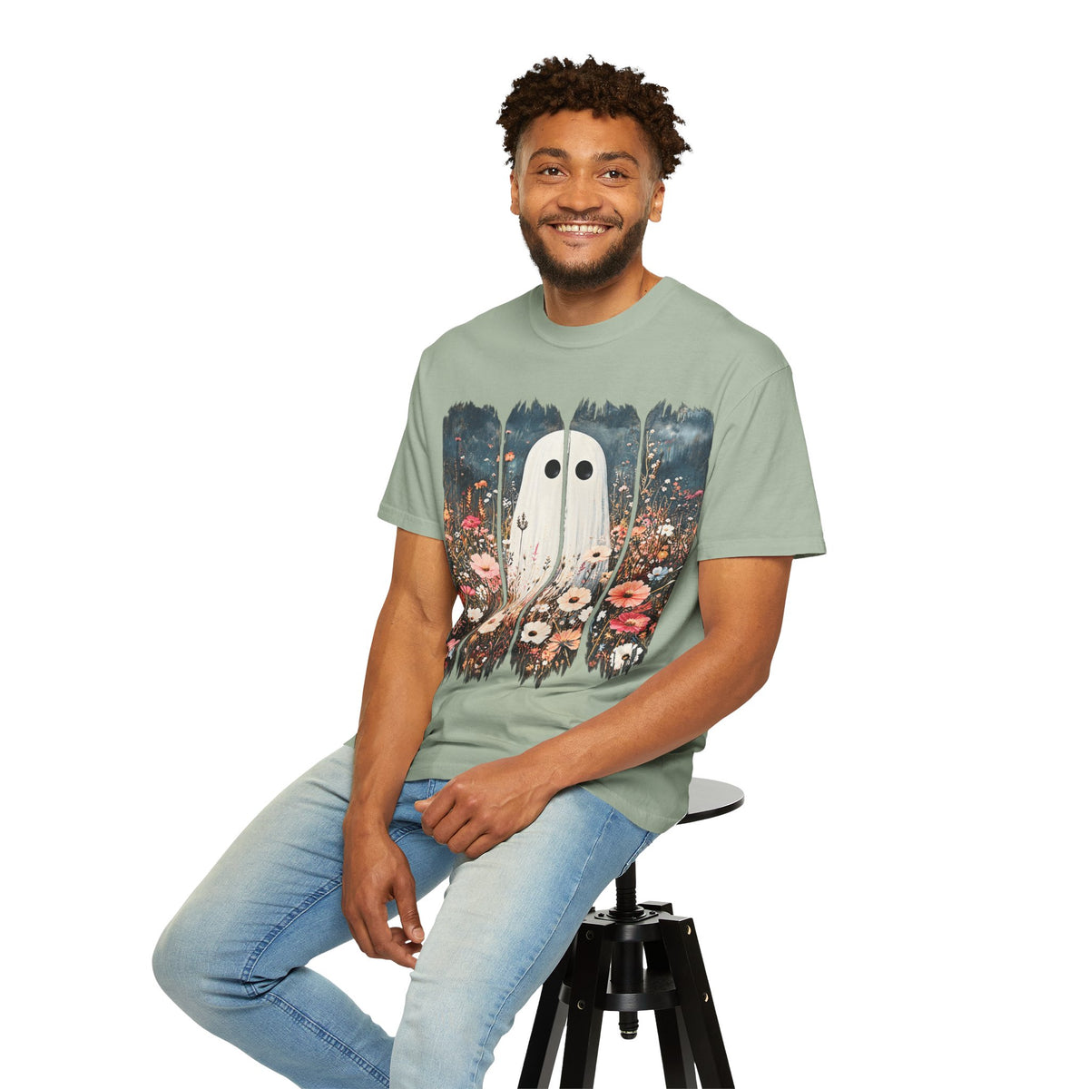 Floral Ghost Wildflower Halloween Comfort Colors T-Shirt