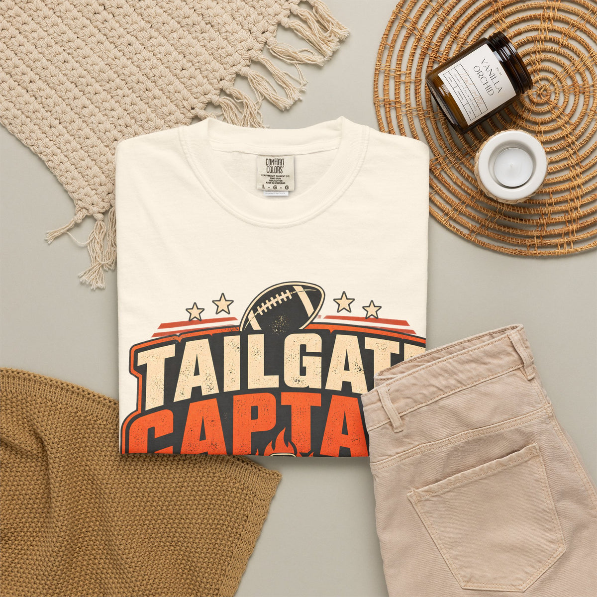 Tailgate Captain Football Game Day Comfort Colors T-Shirt