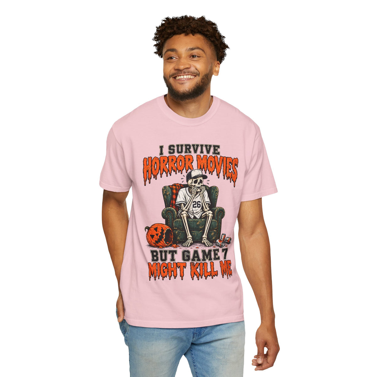 Horror Movies Game 7 Baseball Comfort Colors T-Shirt