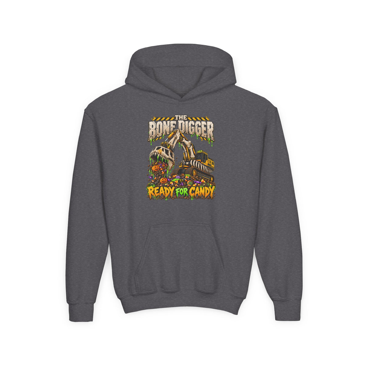The Bone Digger Ready for Candy Youth Halloween Hoodie