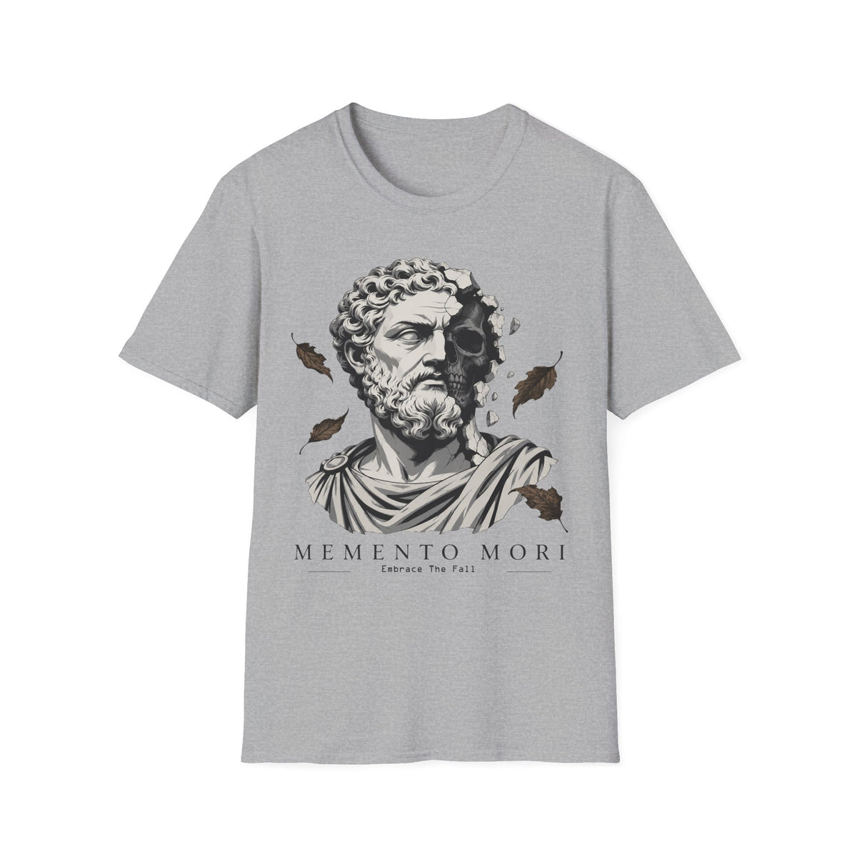 Memento Mori Embrace The Fall Shirt – Stoic Skull Statue Autumn Tee