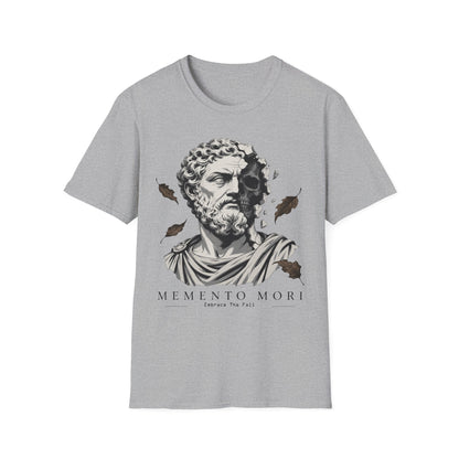 Memento Mori Embrace The Fall Shirt – Stoic Skull Statue Autumn Tee