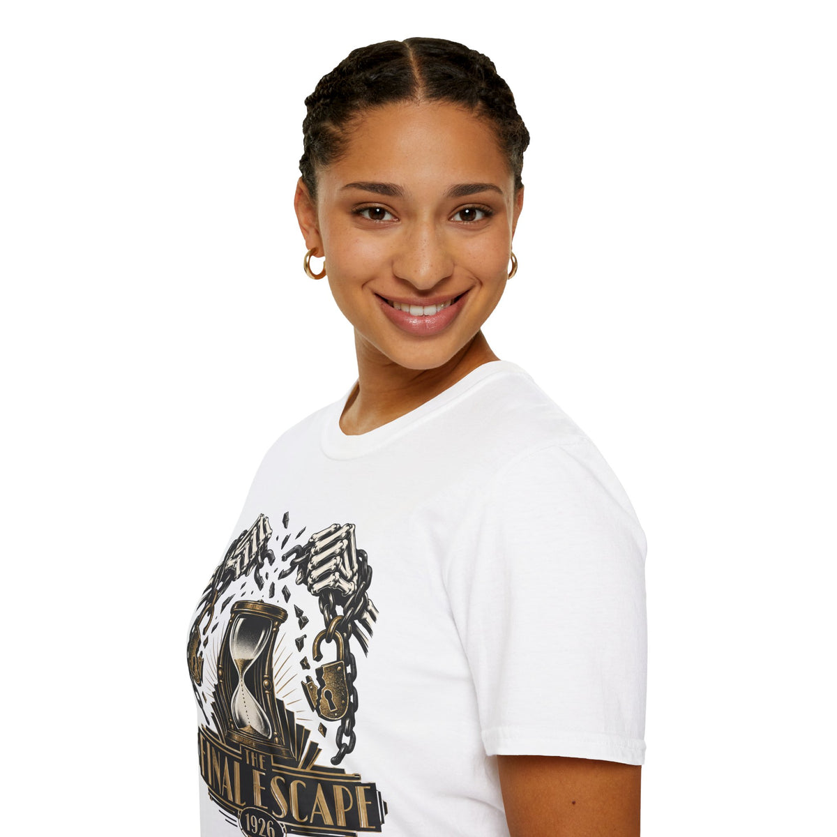 The Final Escape 1926 Shirt – Skeleton Chains Hourglass Art Deco Tee