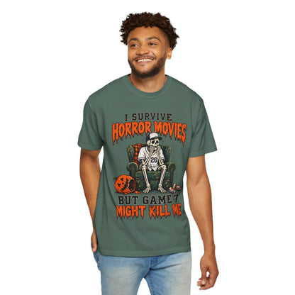 Horror Movies Game 7 Baseball Comfort Colors T-Shirt