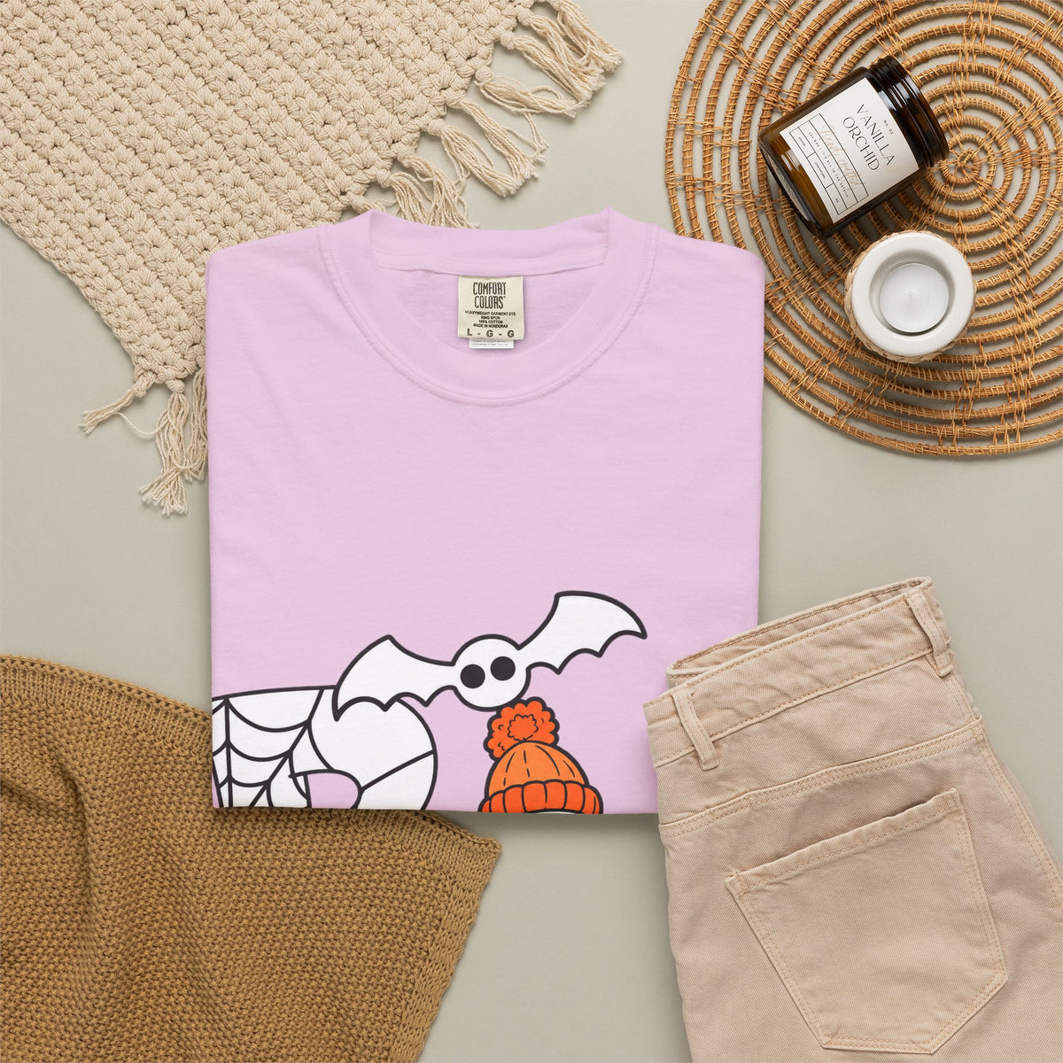 Cute Ghost Pumpkin Cozy Halloween Comfort Colors T-Shirt