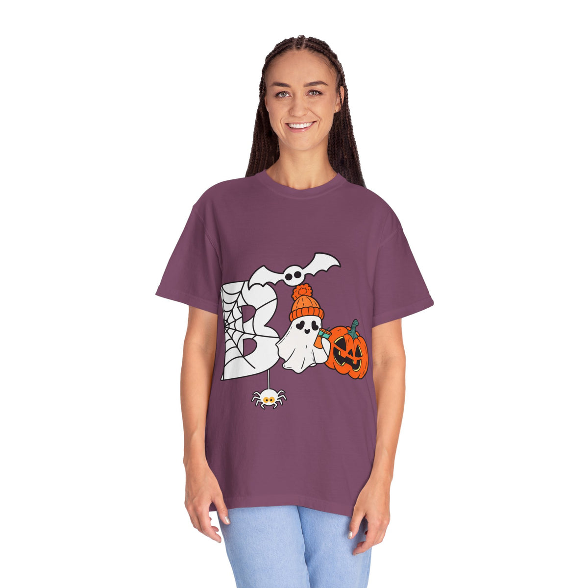 Cute Ghost Pumpkin Cozy Halloween Comfort Colors T-Shirt