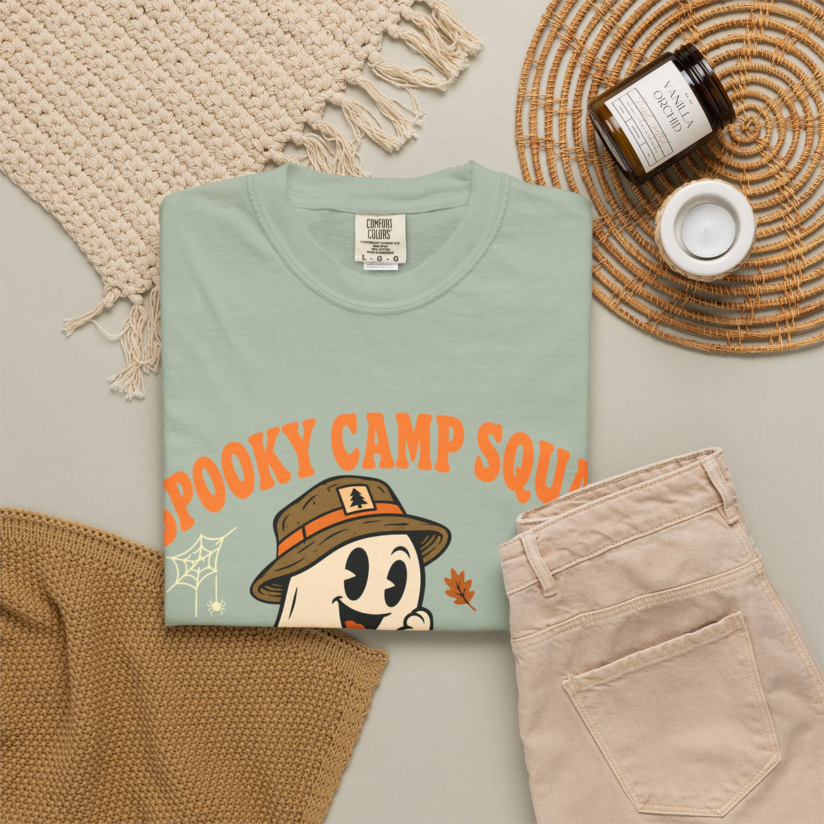Spooky Camp Squad Campfires & Cobwebs Comfort Colors Tee