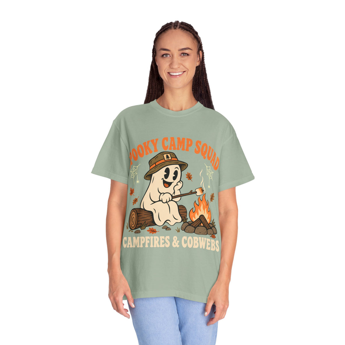 Spooky Camp Squad Campfires & Cobwebs Comfort Colors Tee
