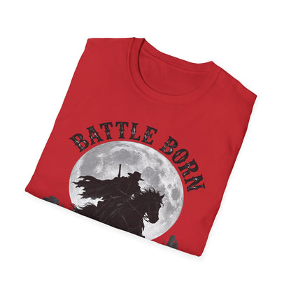 Battle Born Shadow Raised 1864 Shirt – Dark Western Horseman Moon Tee