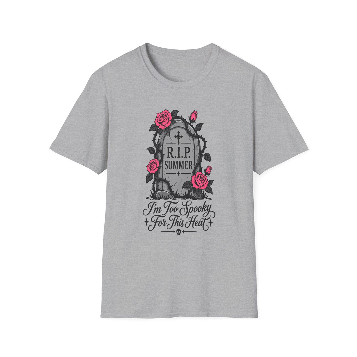 RIP Summer I'm Too Spooky For This Heat Shirt – Gothic Fall Halloween Tee