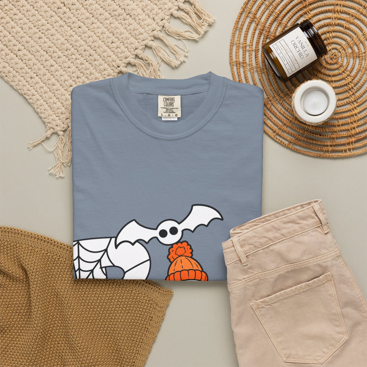 Cute Ghost Pumpkin Cozy Halloween Comfort Colors T-Shirt